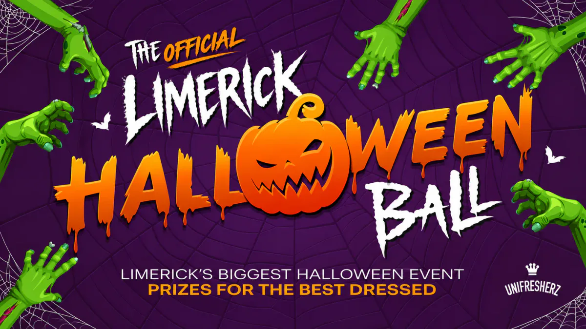 The Official Limerick Student Halloween Ball 2026 event poster