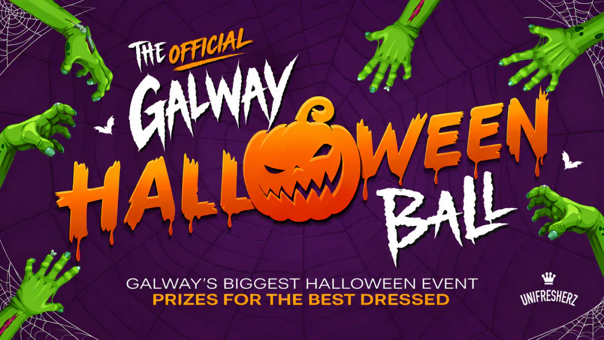 The Official Galway Student Halloween Ball 2026 event poster