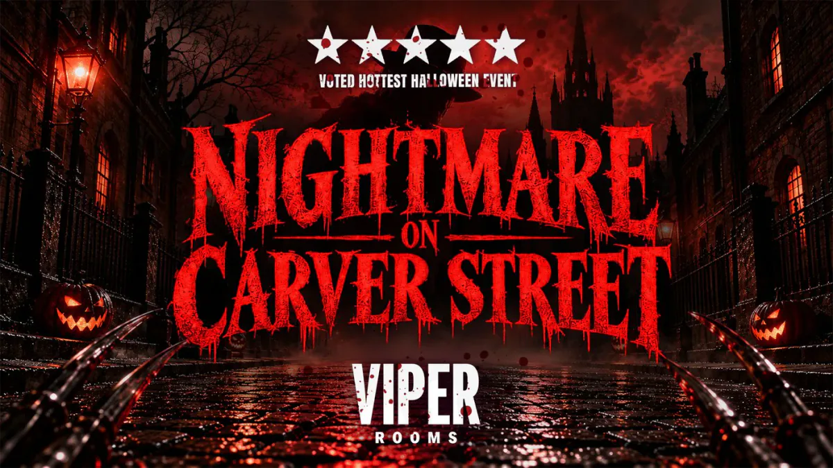 SHEFFIELD HALLOWEEN ๐ - Nightmare on Carver Street ๐ง๐ฝ๐ง๐ฐ event poster