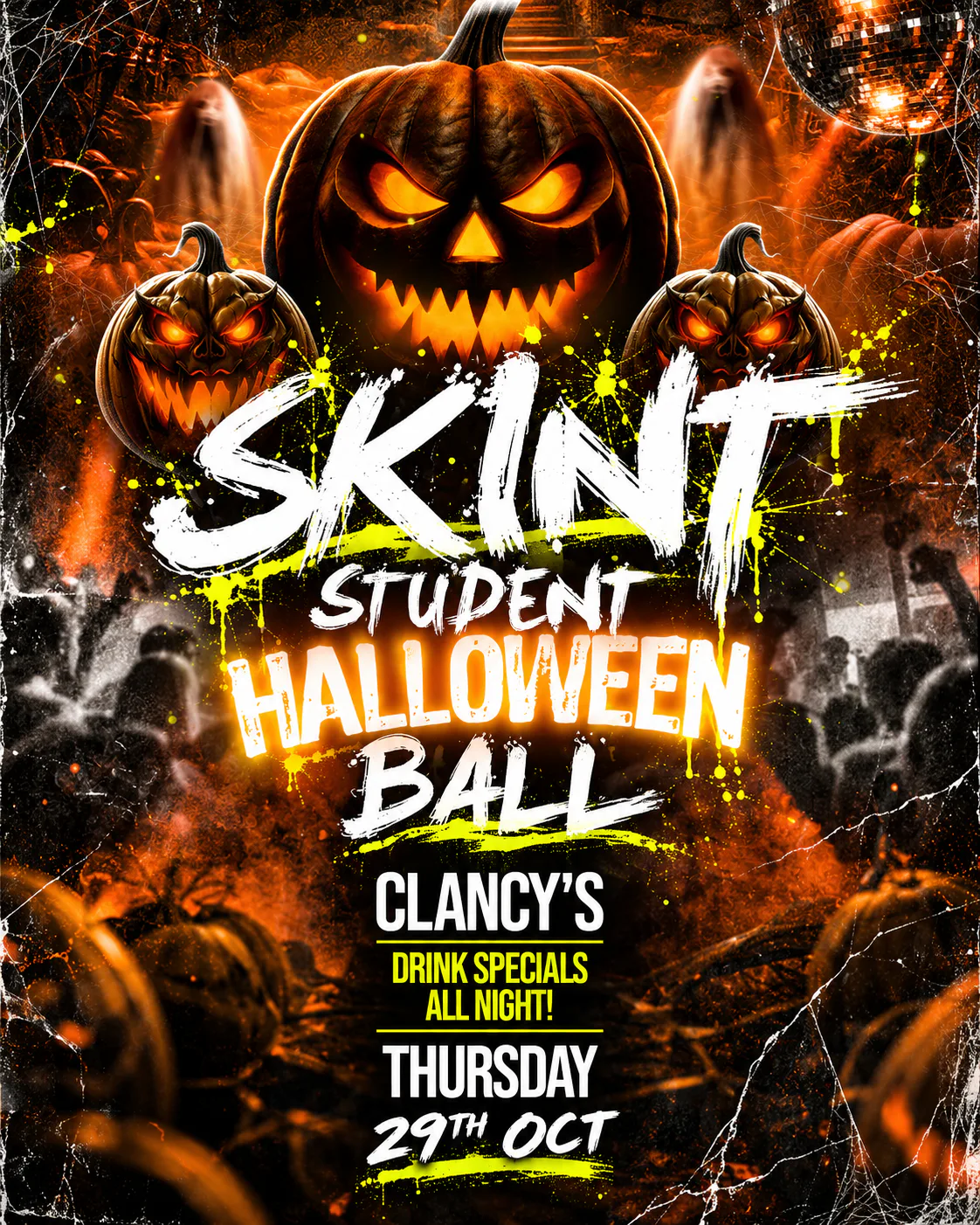 The SKINT Halloween Ball @ Clancy's - Get your tickets now! event poster
